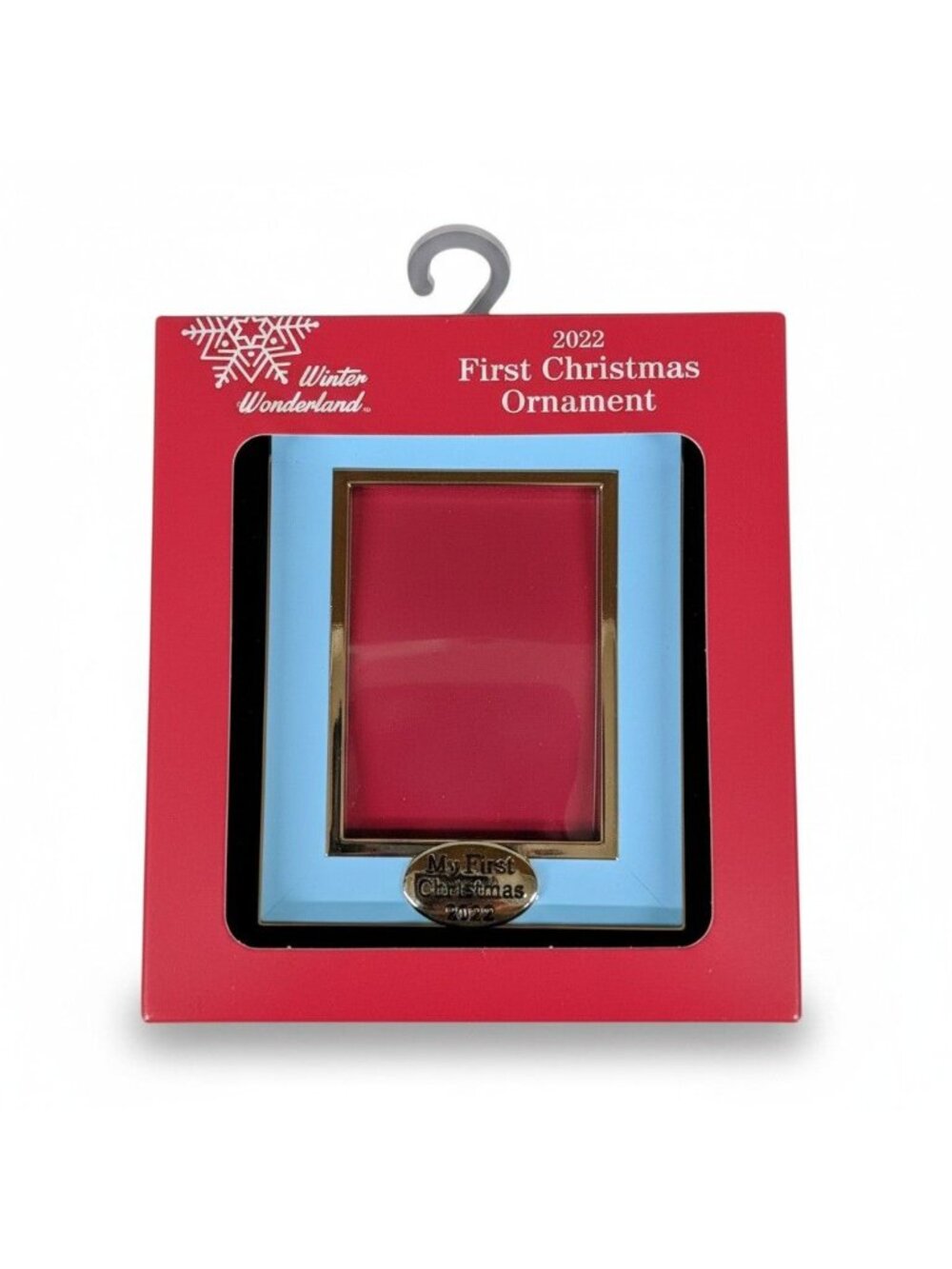 Christmas Tree Picture Frame Ornament-My First Christmas Blue 2x3inch Brand New